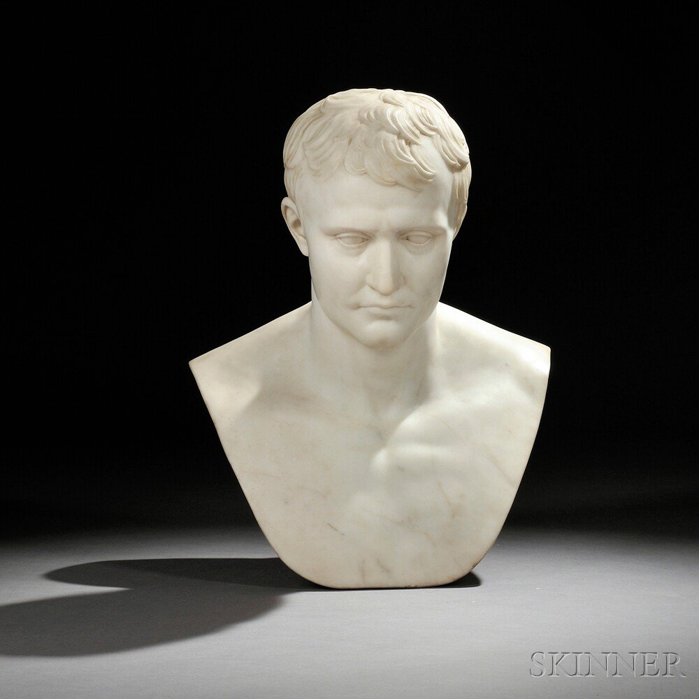 Appraisal: After Antoine-Denis Chaudet French - White Marble Bust of Napoleon