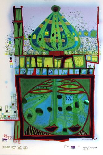 Appraisal: FRIEDENSREICH FRITZ HUNDERTWASSER Austrian - Original serigraph and mixed media