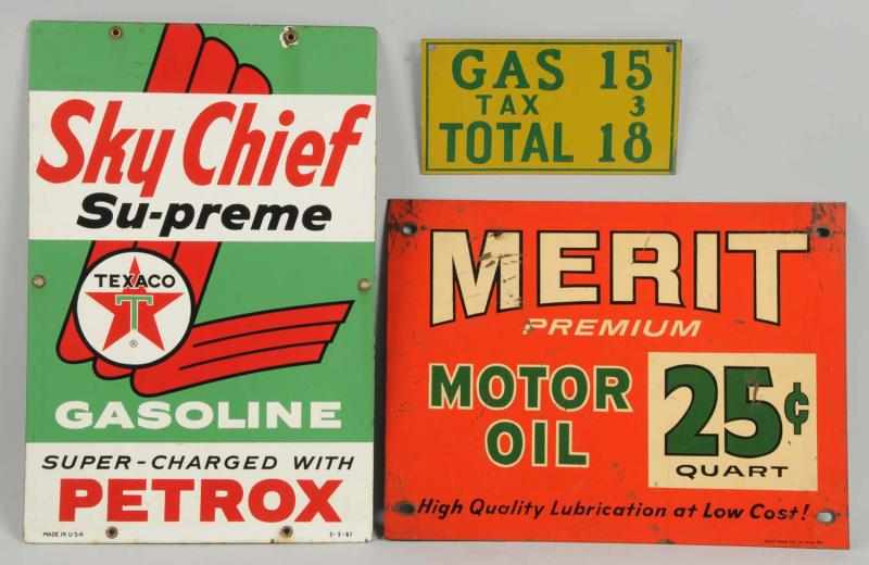 Appraisal: Lot of Assorted Gas Oil Signs Heavy scratches and wear