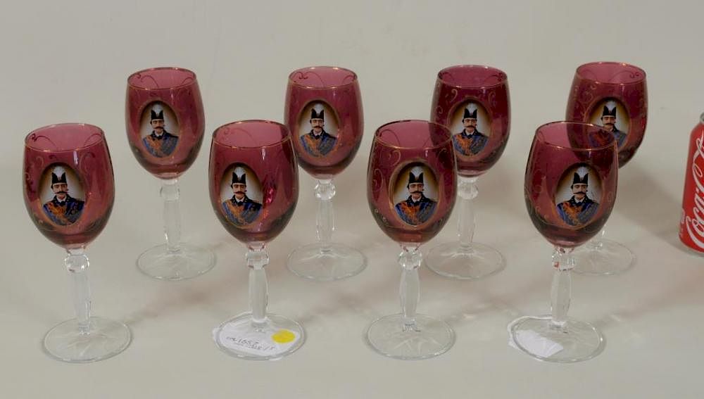 Appraisal: Eight Imperial Russian Wine Glasses Eight Imperial Russian wine glasses