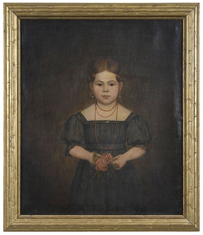 Appraisal: American School th century Portrait of a Young Girl with