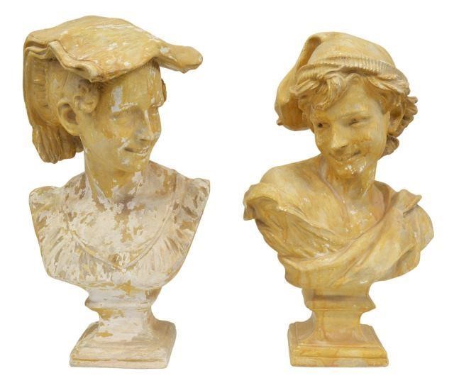 Appraisal: lot of Cast plaster busts on an integral socle base