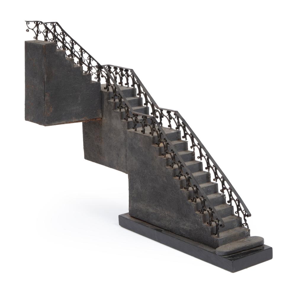 Appraisal: PATINATED METAL ARCHITECTURAL MODEL STAIRCASEAmerican Patinated Metal Architectural Model of