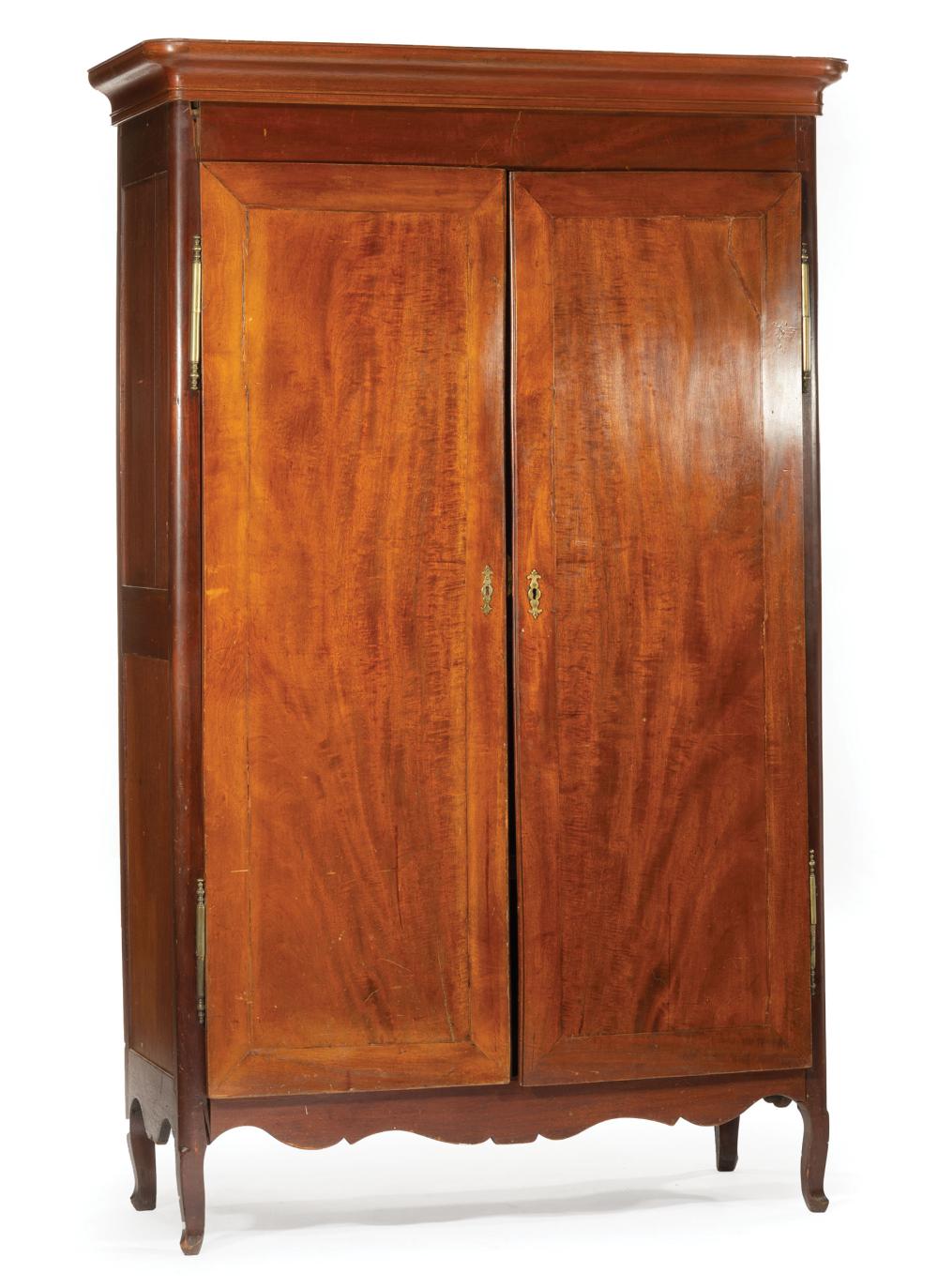 Appraisal: Louisiana Creole Flush Panel Mahogany Armoire early th c later