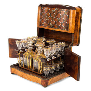 Appraisal: A Napoleon III Fruitwood and Mother-of-Pearl Inlaid Cave Liqueur th