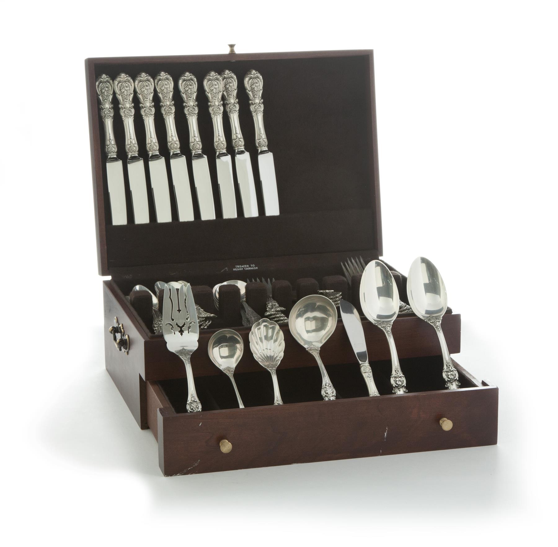 Appraisal: STERLING FLATWARE SET BY REED BARTON American mid th century