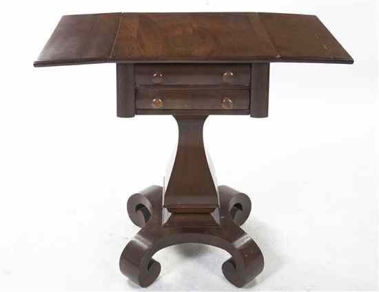 Appraisal: An American Empire Mahogany Work Table having a rectangular top