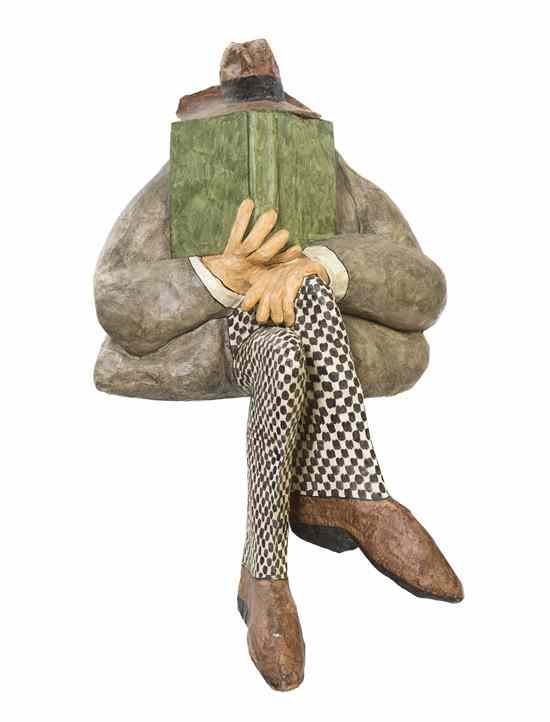 Appraisal: Stephen Hansen American b Man Reading paper mache Height inches