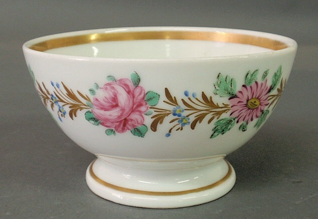 Appraisal: Philadelphia Tucker porcelain bowl with colorful floral and gilt banding