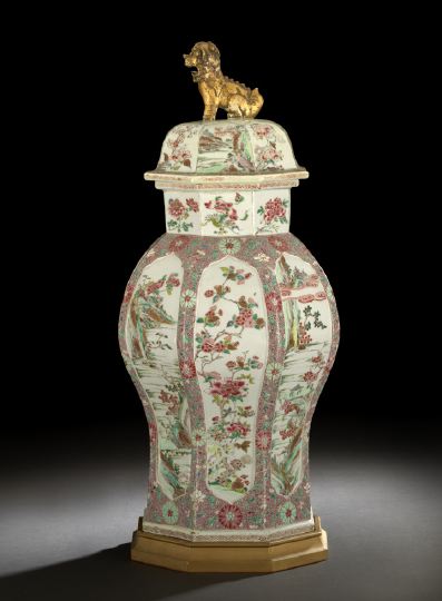 Appraisal: Fine Large Chinese Export Famille Rose Porcelain Covered Jar th