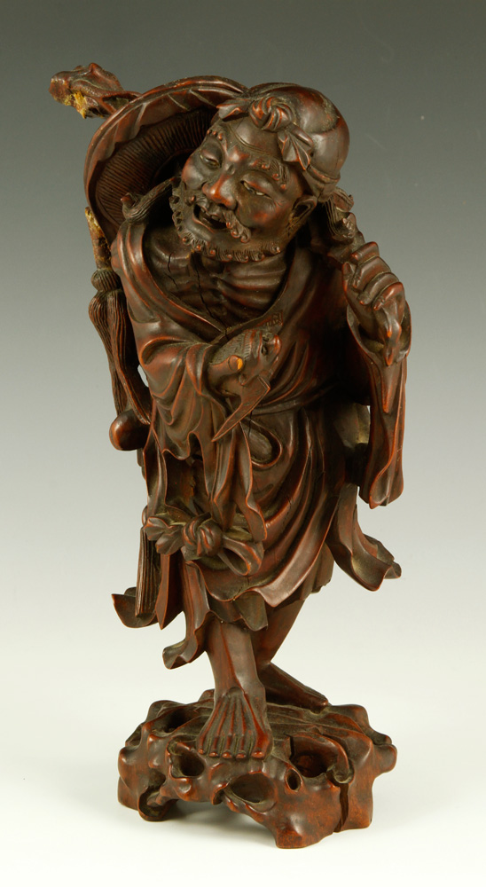 Appraisal: - Chinese Carved Wood Figure Chinese carved figure wood h