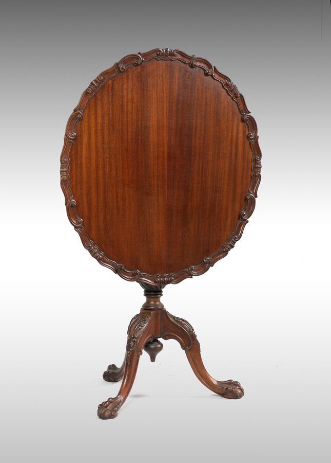 Appraisal: PIE CRUST TILT TOP TABLE Early th century mahogany tilt