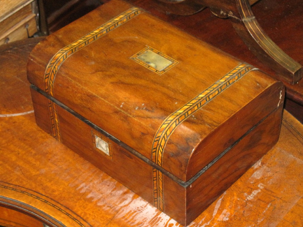 Appraisal: Parquetry inlaid jewellery box