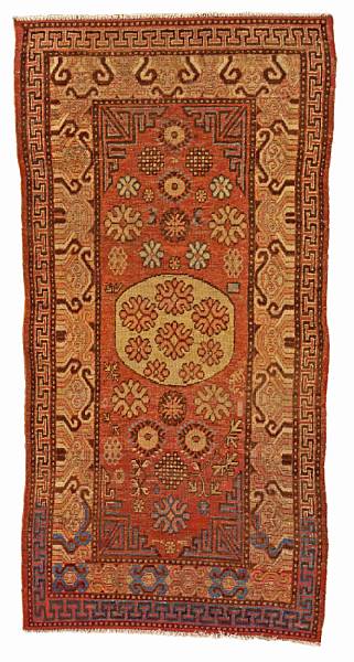 Appraisal: A Khotan rug Turkestan circa size approximately ft x ft