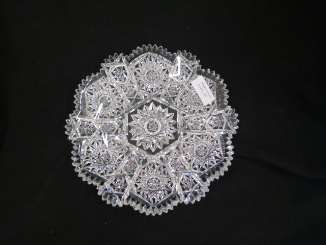 Appraisal: Cut Glass Plate brilliant period hobstars in octagon panels