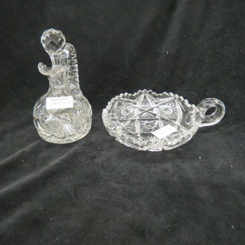 Appraisal: pcs Cut Glass brilliant period handled nappy and a creut