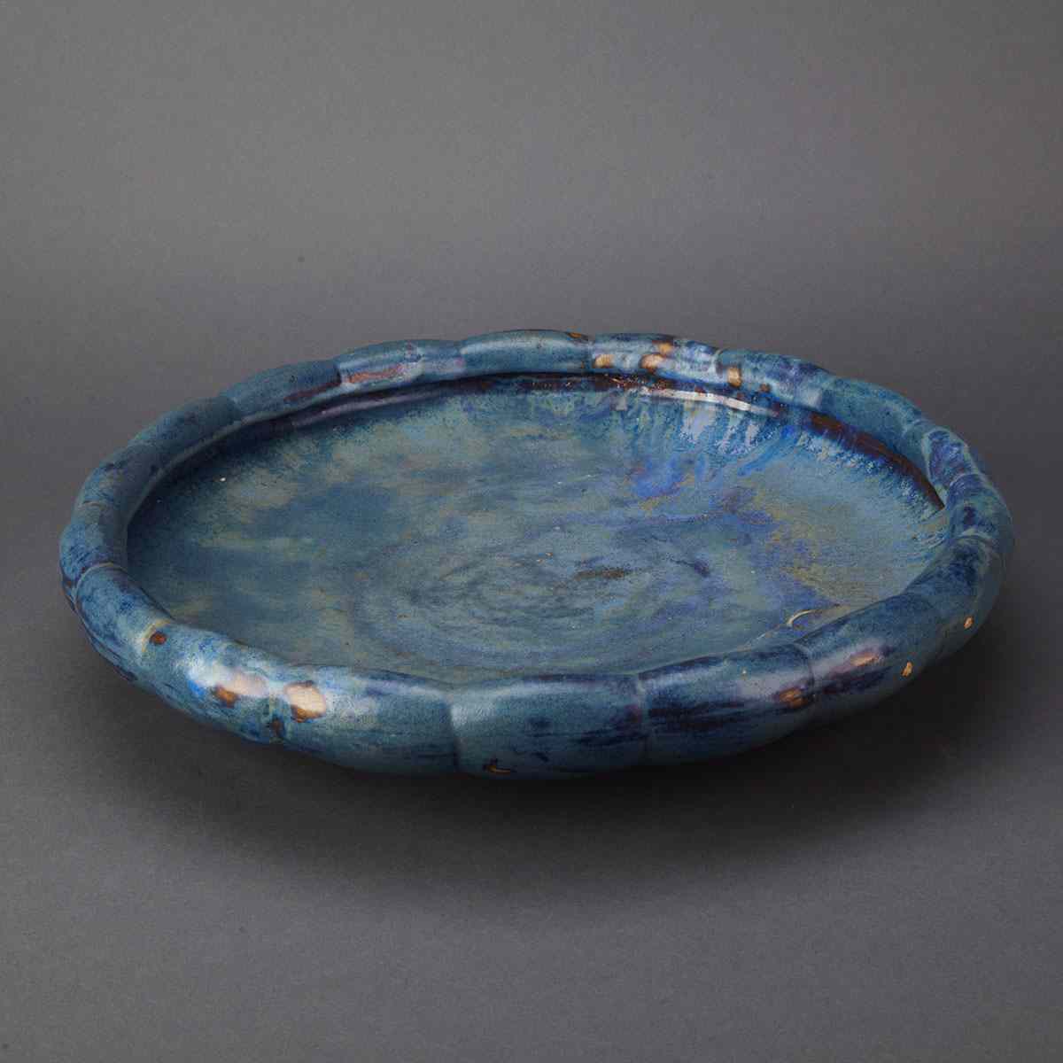 Appraisal: Fulper Blue-Grey Crystalline Glazed Shallow Bowl early th century diameter