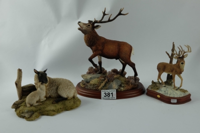 Appraisal: Border Fine Arts figure Red Stag A damaged Horns Franklin