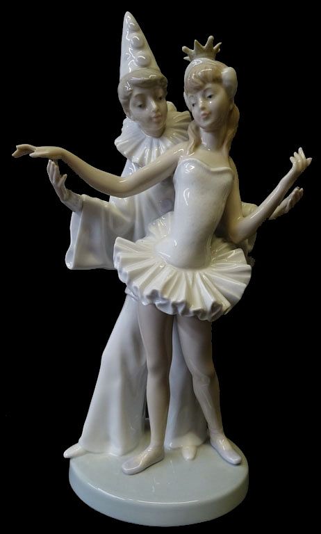 Appraisal: Lladro Carnival Couple Clown and Ballerina Lladro Carnival Couple Clown