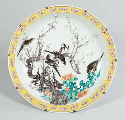 Appraisal: A Monumental Chinese Famille Rose Porcelain Charger Bowl with Seven