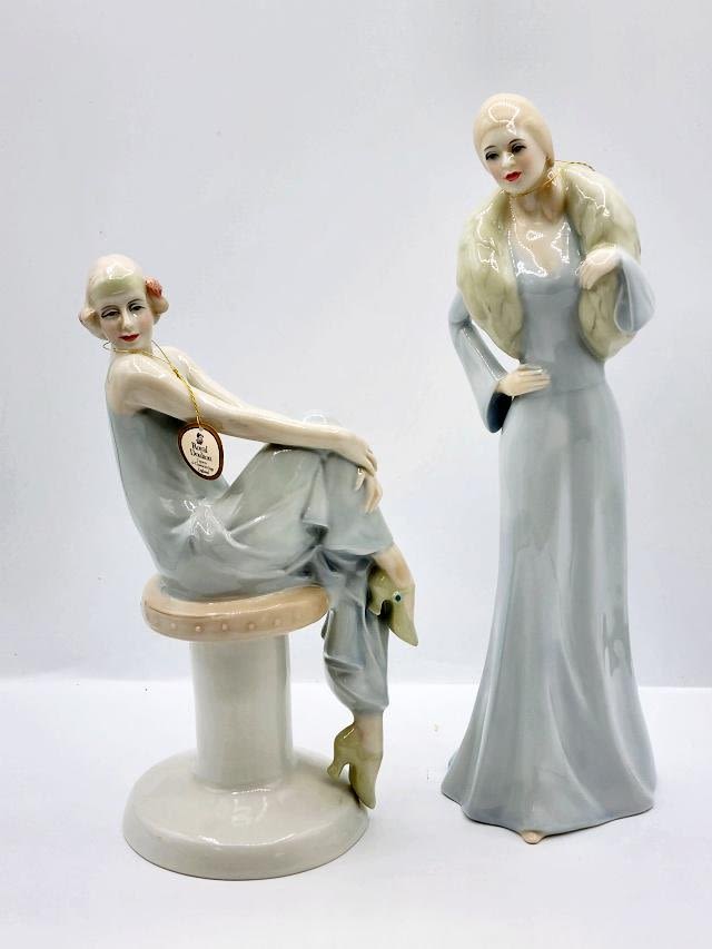 Appraisal: Royal Doulton Reflections Figurines Including Flirtations HN Demure lady seated