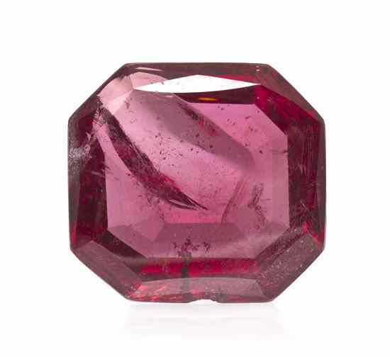 Appraisal: A Loose Octagonal Step Cut Carat Natural Purplish Red Spinel