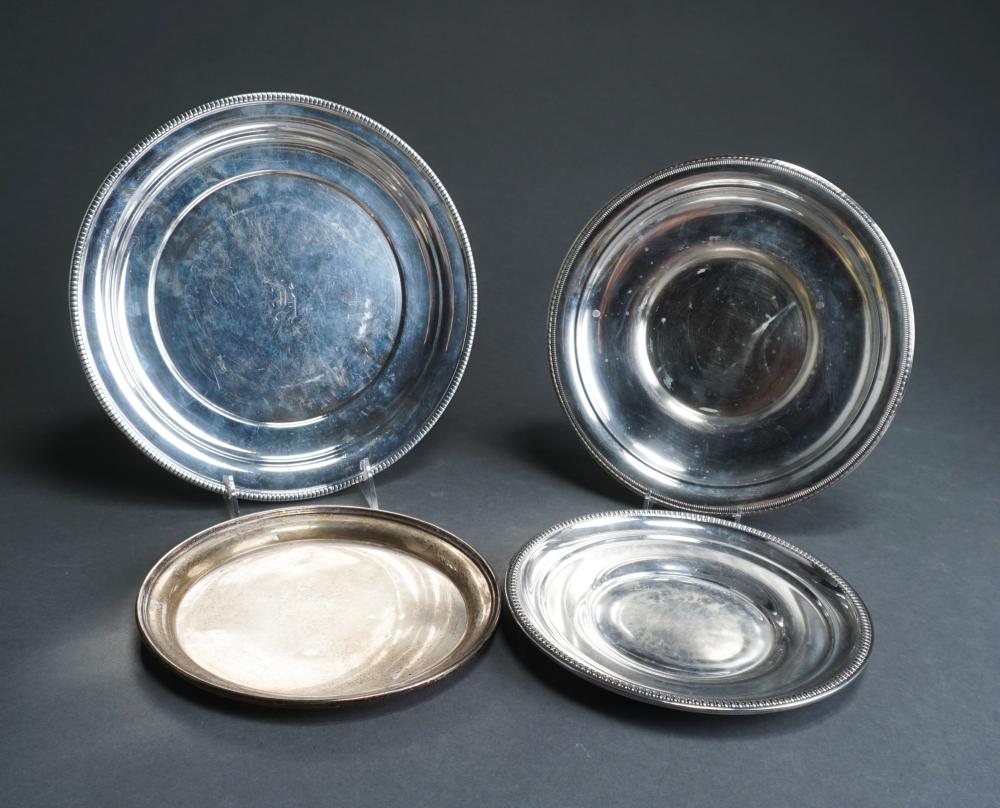 Appraisal: FOUR AMERICAN STERLING SILVER TRAYS OZTFour American Sterling Silver Trays