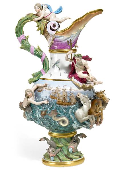 Appraisal: A Meissen porcelain ewer emblematic of water after a model