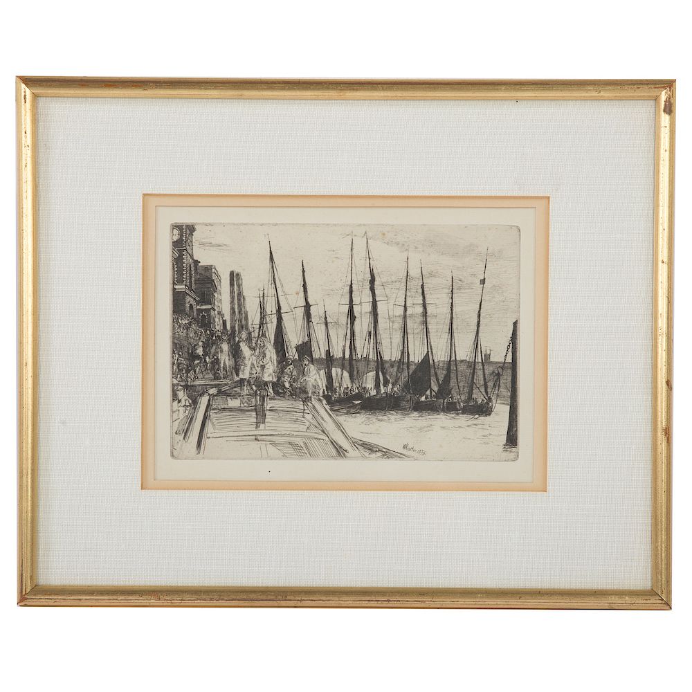 Appraisal: James A M Whistler Billingsgate etching James Abbott McNeill Whistler