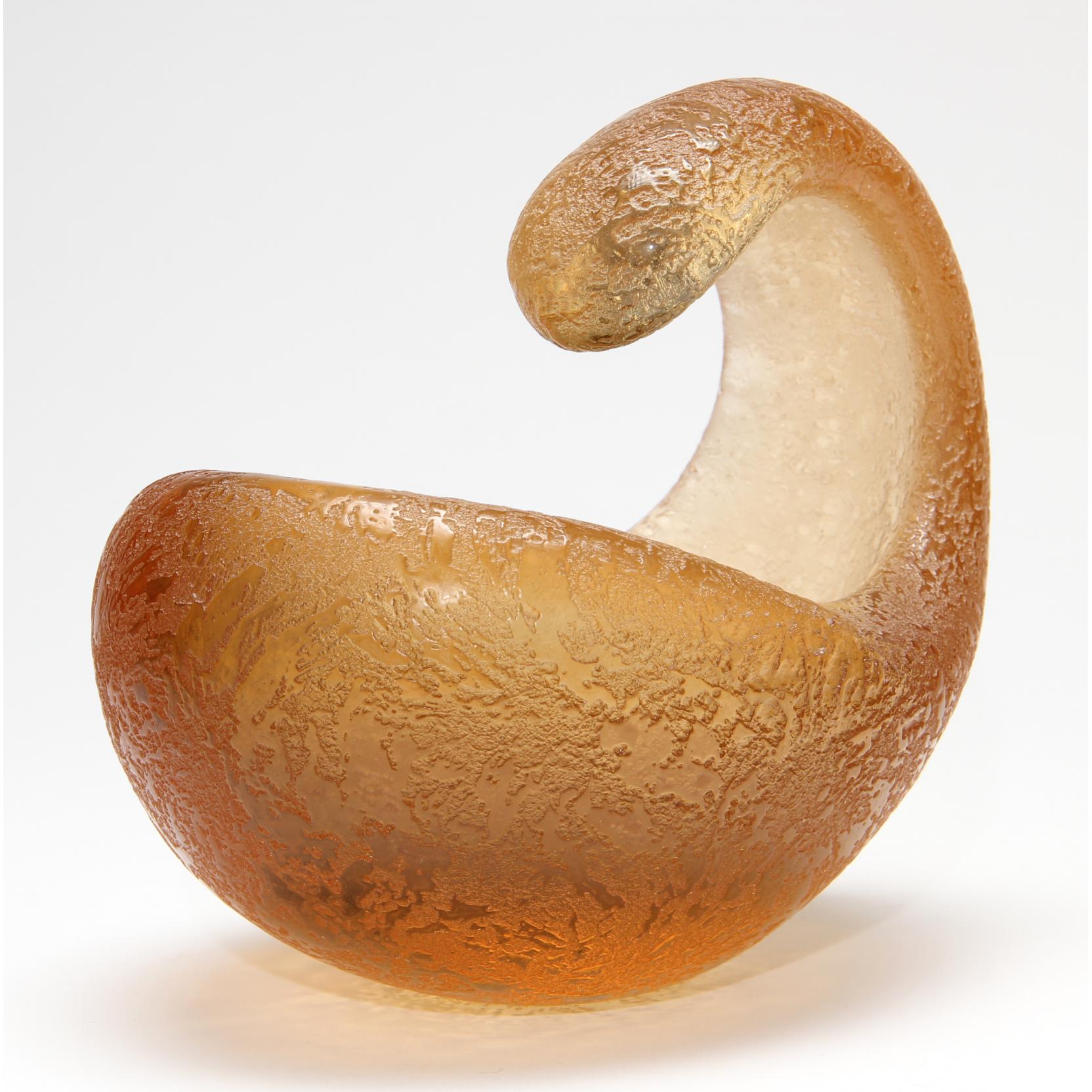 Appraisal: Flavio Poli Corroso Glass Sculpture Seguso Vetri D'Arte Italy amber