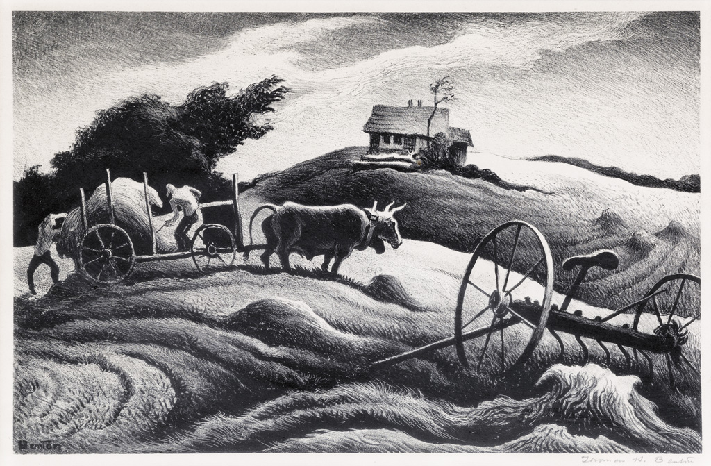 Appraisal: THOMAS HART BENTON New England Farm Lithograph x mm x