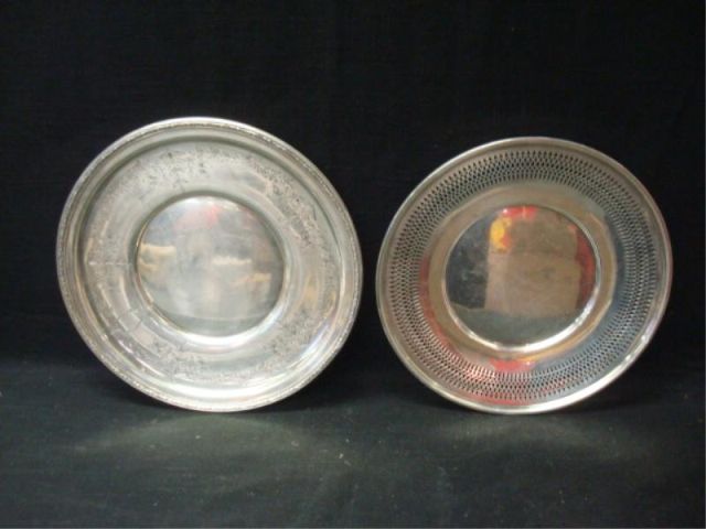 Appraisal: sterling plates one is fretted Dimensions and diameter Estimate -