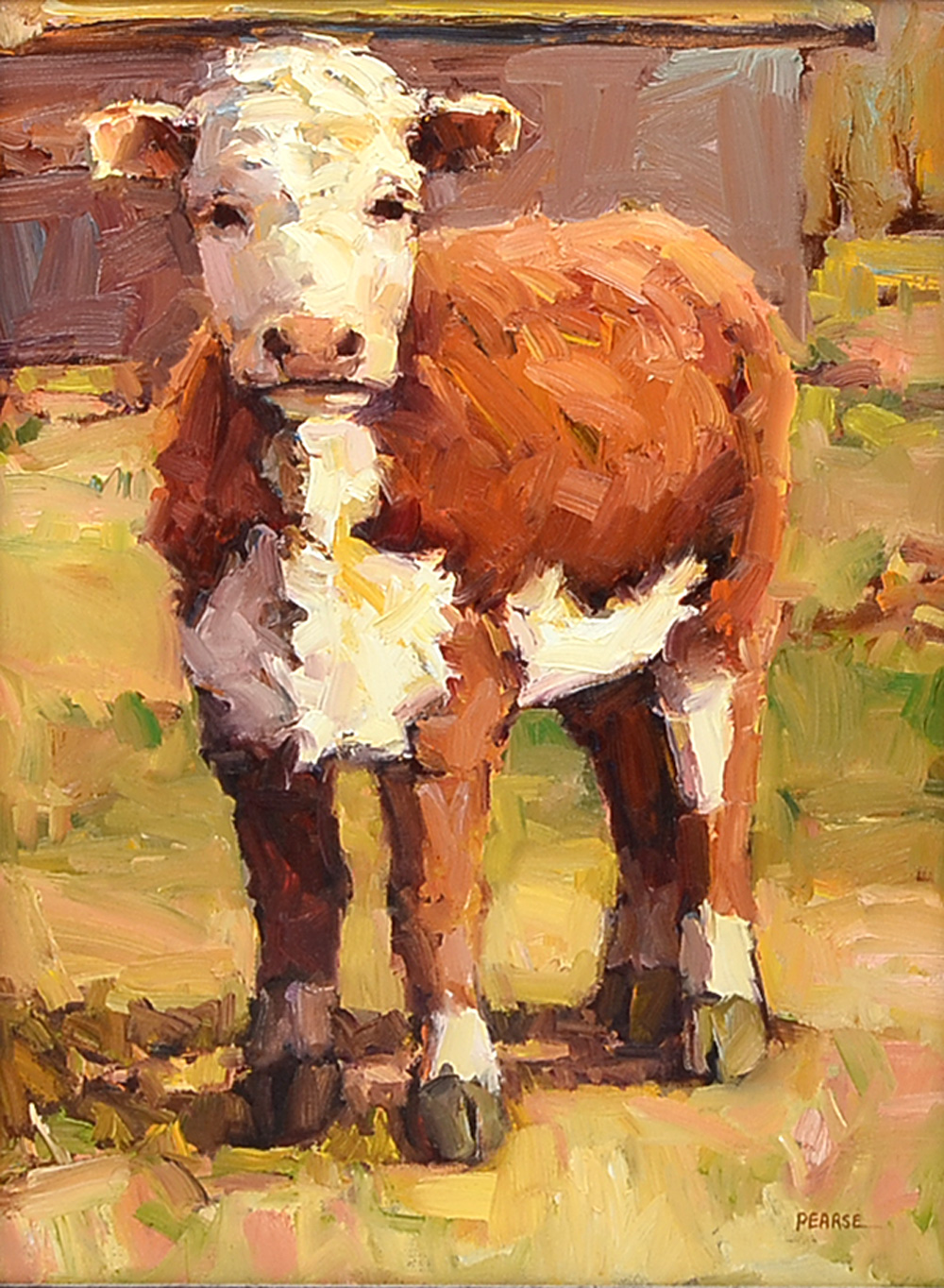 Appraisal: PEARCE Darlene American th C Portrait of a Cow Oil