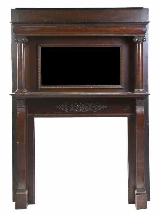 Appraisal: An American Late Victorian Painted Wood Mantel having a horizontal