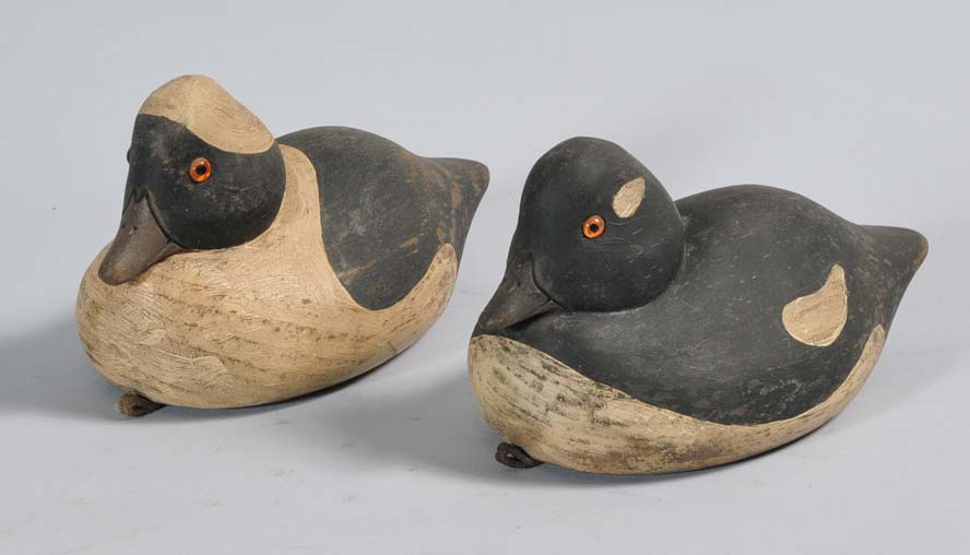 Appraisal: Pair of Bufflehead Duck Decoys in old paint long early