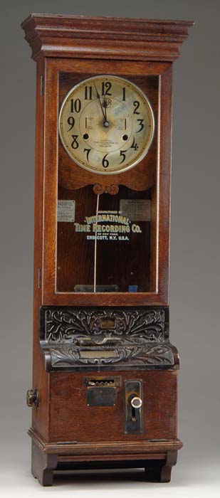 Appraisal: INTERNATIONAL TIME RECORDING CO CLOCK Wall mounted clock is in