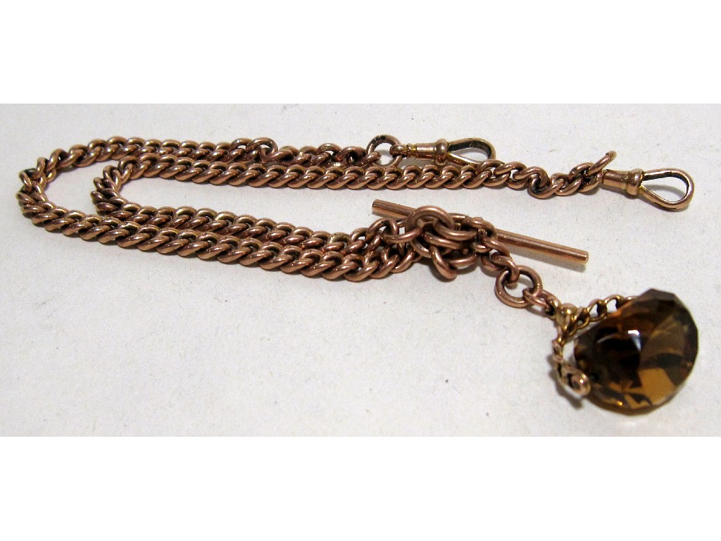 Appraisal: Victorian ct rose gold double Albert chain with revolving fob