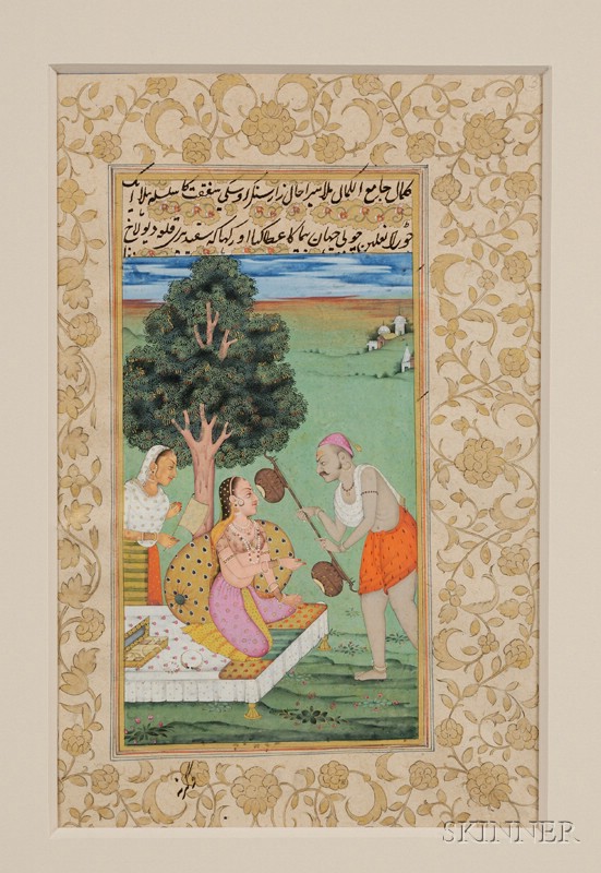 Appraisal: Four Miniature Paintings India th century ink and colors with