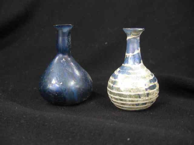 Appraisal: Roman Glass Miniature Bottles '' tall paper thin found in