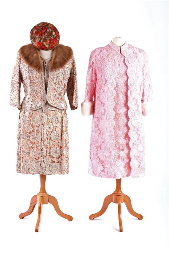 Appraisal: TWO PIECES LADY'S VINTAGE CLOTHING s Trousseau and Travel Atlantic