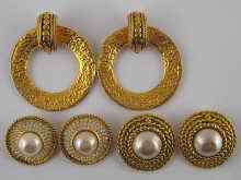 Appraisal: Costume jewellery three pairs of earrings by Chanel all signed