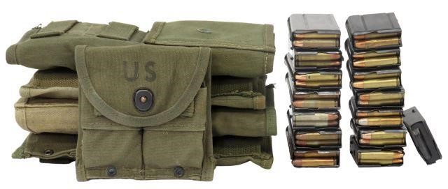 Appraisal: Ammunition M Carbine Caliber cartridges house in five round magazines