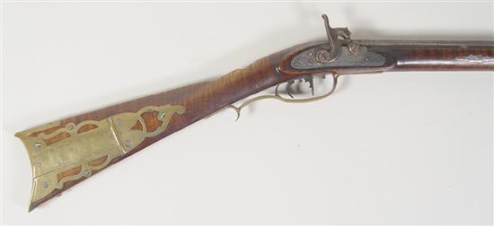 Appraisal: Original Percussion Kentucky Rifle Original Percussion Kentucky Rifle made between