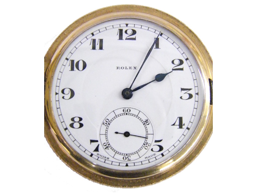 Appraisal: Rolex hunter gold plated lever pocket watch signed nickel plate