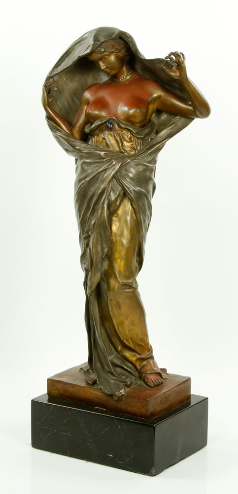 Appraisal: - Barrias Figure of a Young Woman Bronze E Barrias