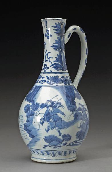 Appraisal: Blue and White Wares Transitional Period Potted with a small