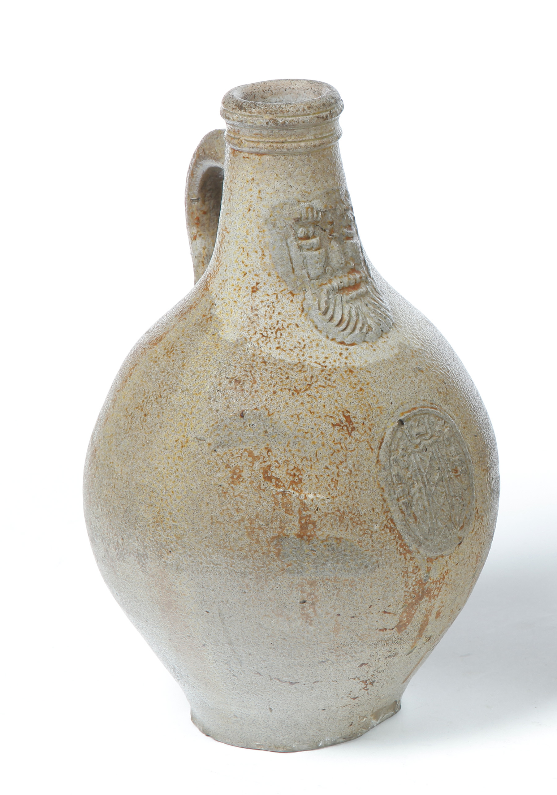 Appraisal: STONEWARE BELLARMINE JUG Germany attributed to th century Ovoid with