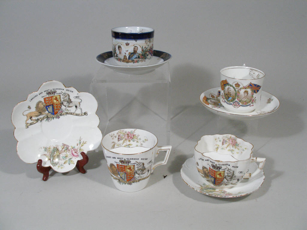 Appraisal: Coronation Royal Commemorative Mustache Cups group of five the first