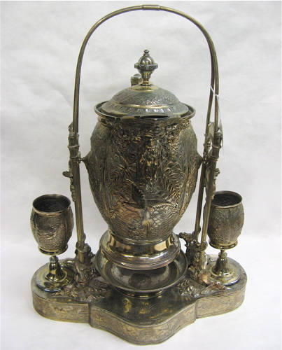 Appraisal: AN AMERICAN VICTORIAN ICE WATER PITCHER by Meriden silver-plated having