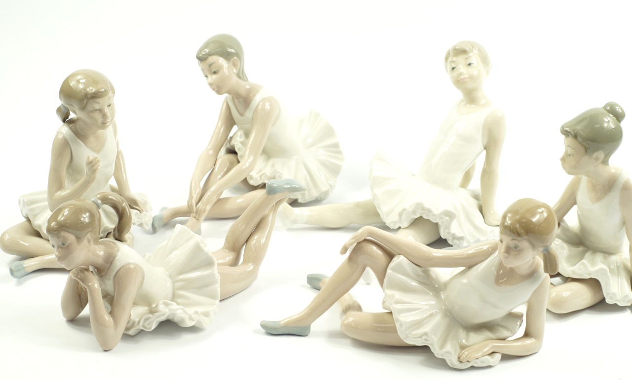 Appraisal: Six Nao porcelain figures of ballerinas each modelled in seated